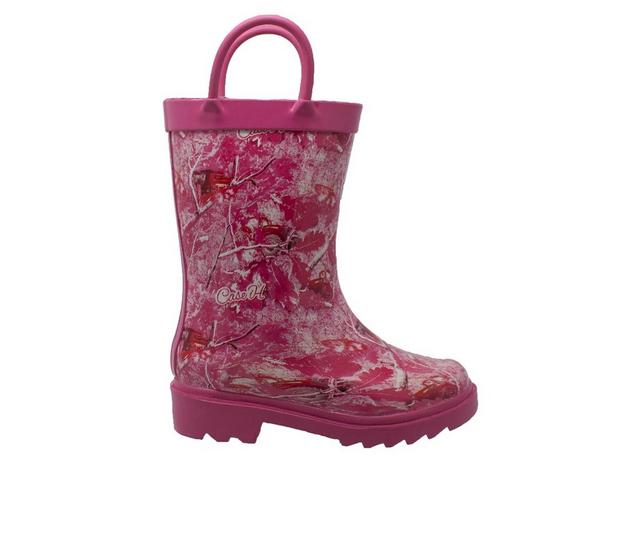 Girls' Case IH Little Kid Camo Rubber Rain Boots in Pink color