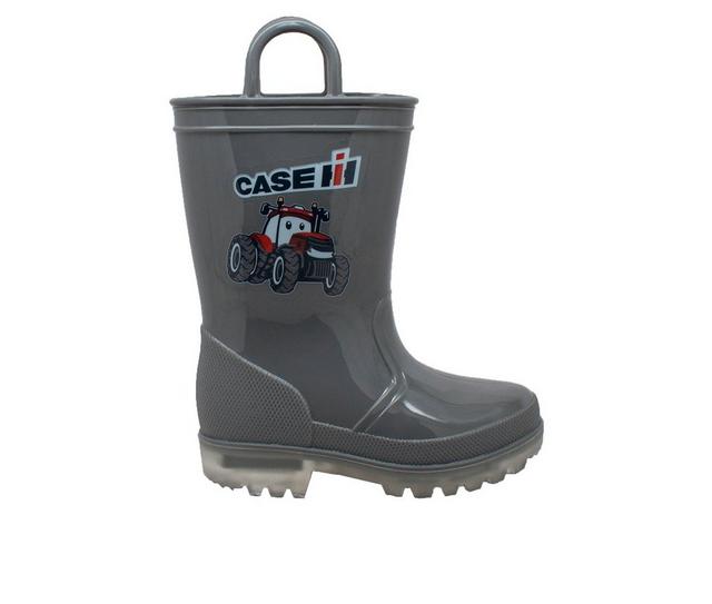 Boys' Case IH Toddler PVC Light-Up Rain Boots in Grey color