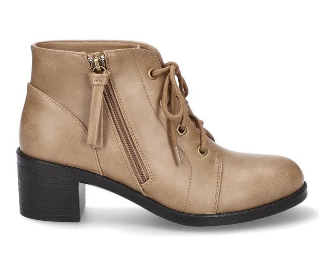 Women's Easy Street Becker Lace Up Booties in Taupe color