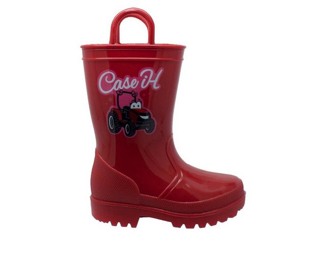 Boys' Case IH Little Kid PVC Light-Up Rain Boots in Red color