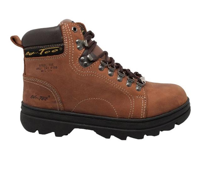 Men's AdTec 6" Steel Toe Hiker Work Boots in Brown color