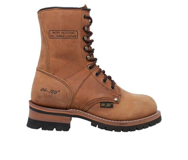 Women's AdTec 9" Logger Work Boots in Brown color