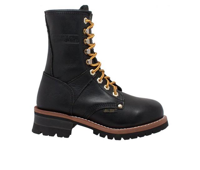 Women's AdTec 9" Logger Work Boots in Black color