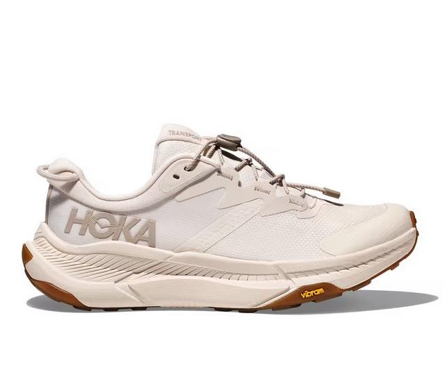 Women's Hoka Transport Running Shoes in Egg Nog color