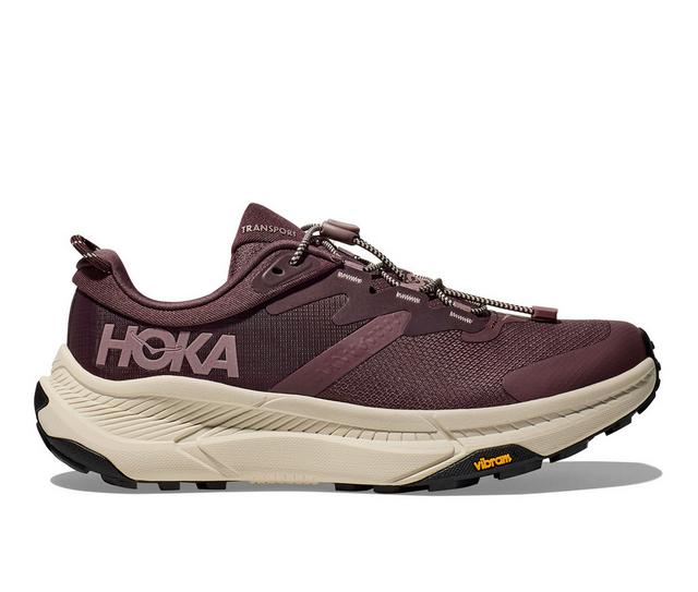 Women's Hoka Transport Running Shoes in Smoky/Oat Milk color