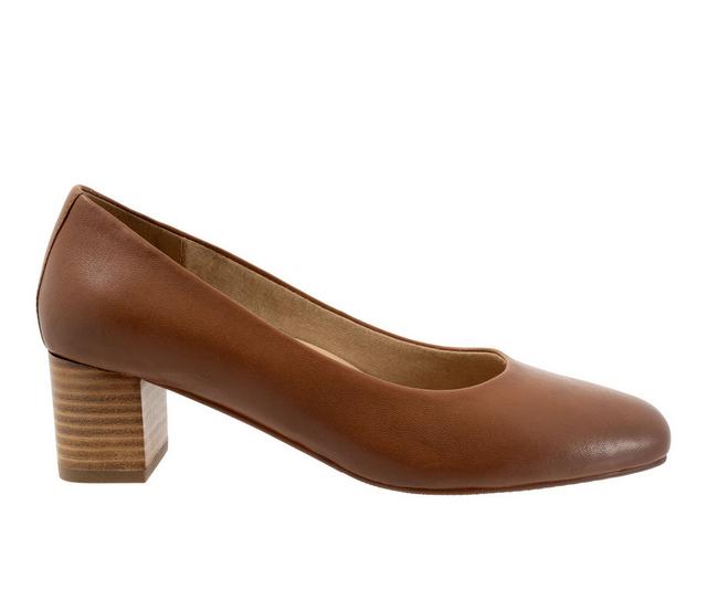 Women's Trotters Daria Block Heel Pumps in Cognac color