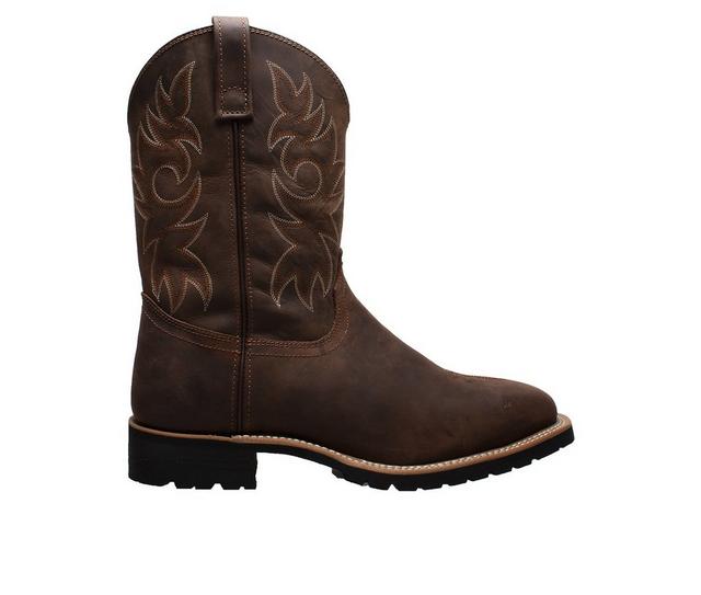 Men's AdTec 12" Steel Toe Work Western Cowboy Boots in Brown color