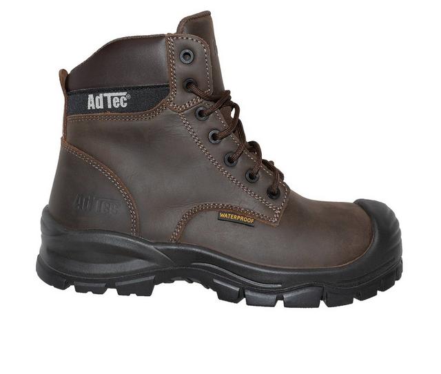 Men's AdTec 6" Waterproof Composite Toe Work Boots in Brown color