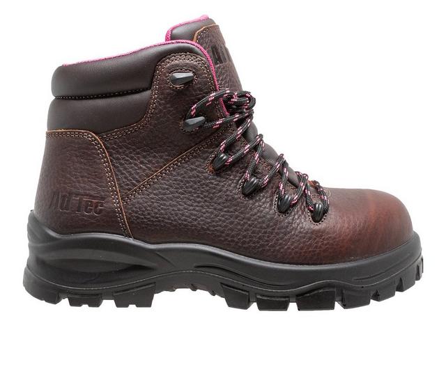 Women's AdTec 6" Waterproof Soft Toe Work Boots in Brown color
