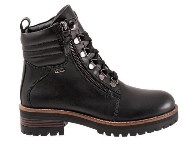 Women's Softwalk Everett Lace Up Combat Boots in Black color