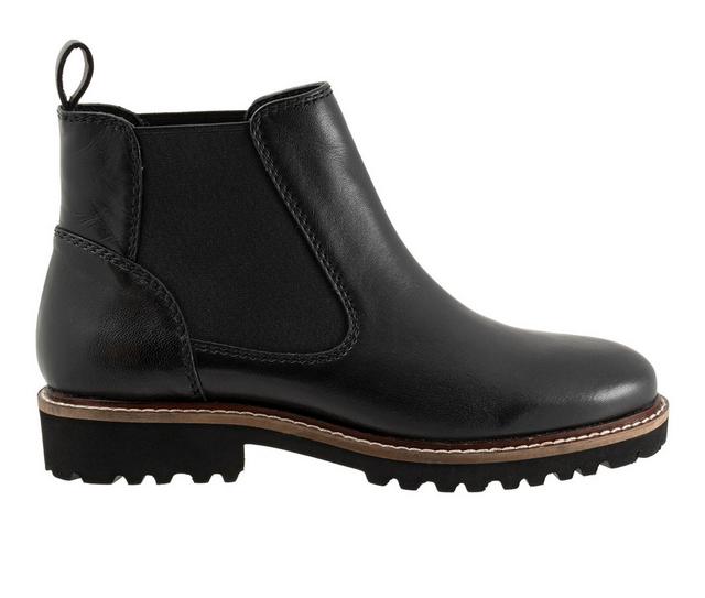 Women's Softwalk Indy Booties in Black Smooth color