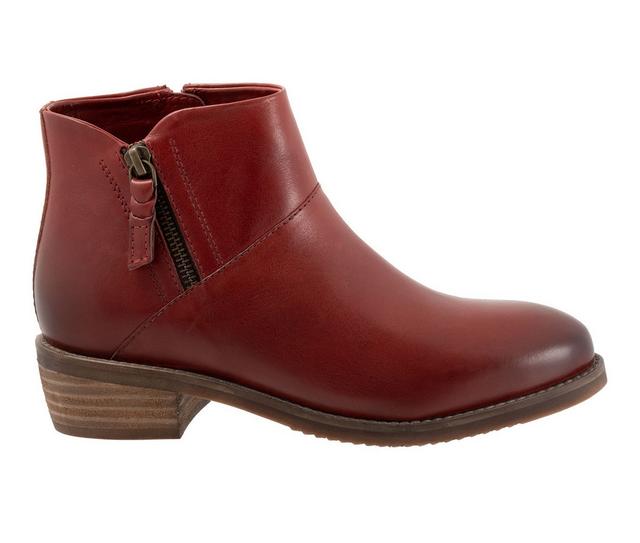 Women's Softwalk Roselle Booties in Dark Red color