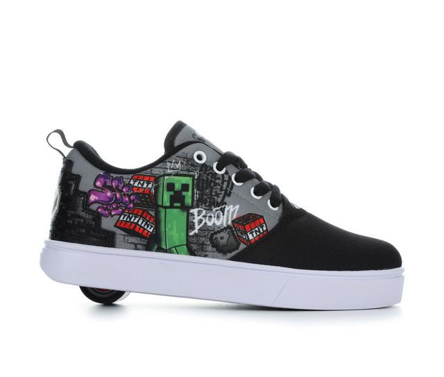 Boys' Heelys Little Kid & Big Kid Pro 20 Minecraft Wheeled Sneakers in Blk/Gry/Grn color