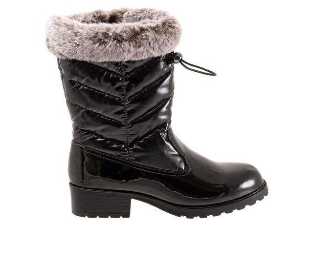 Women's Trotters Bryce Mid Calf Winter Boots in Black Pat color