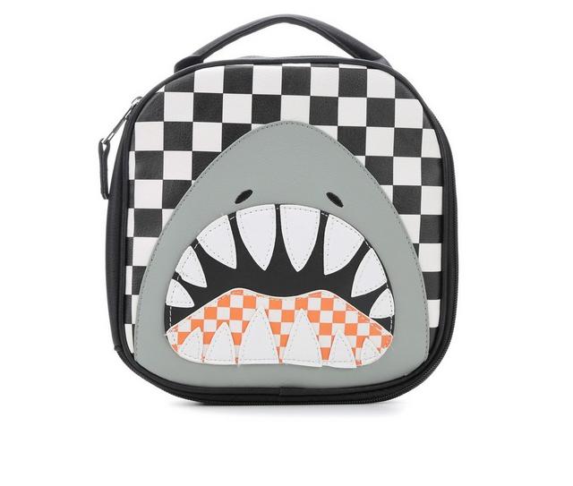 OMG Accessories Shark Checkerboard Lunch Box in Black color
