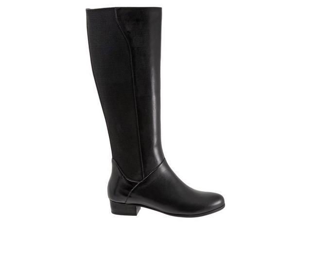 Women's Trotters Misty Wide Shaft Knee High Boots in Black color