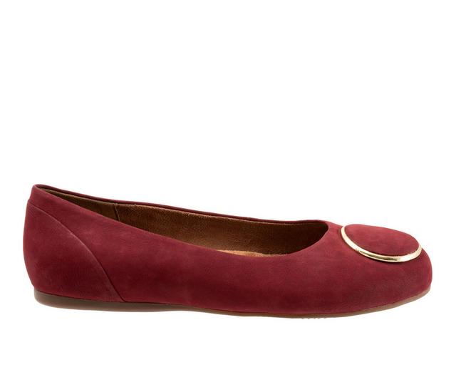 Women's Softwalk Sonoma Halo Flats in Dk Cherry Nubck color