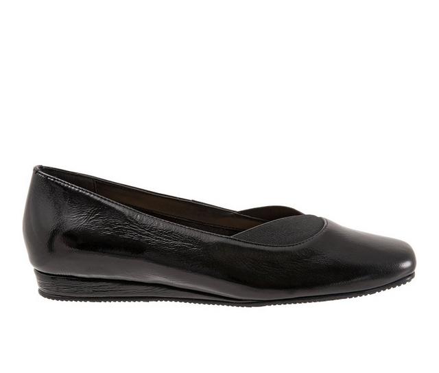 Women's Softwalk Viana Flats in Black Patent color