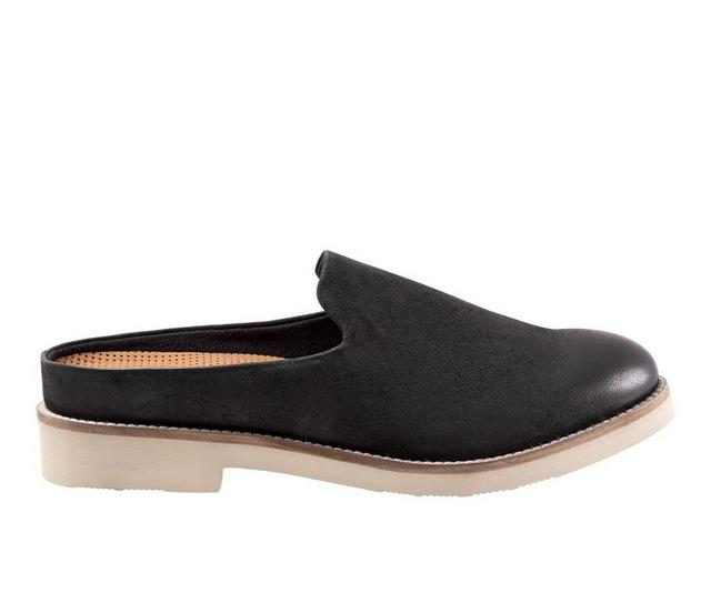 Women's Softwalk Wolcott II Loafer Mule in Black Nubuck color