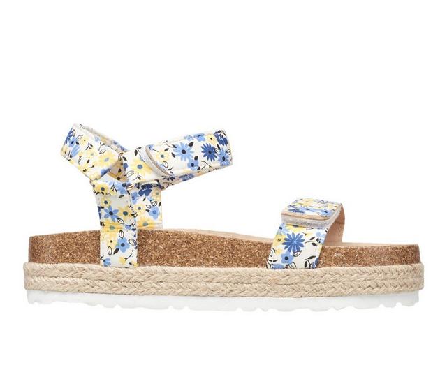 Girls' Lucky Brand Little Kid Haven Espadrille Footbed Sandals in White Floral color