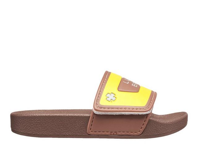 Boys' Lucky Brand Little Kid Mitch Sport Slides in Brown color