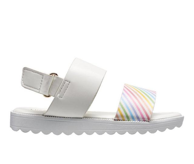 Girls' Lucky Brand Little Kid Sandy Sandals in White/Rainbow color