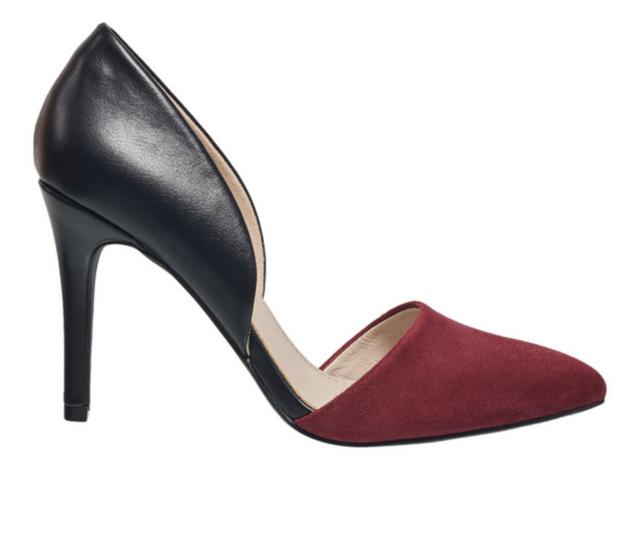 Women's French Connection Dorsay Pumps in Black/Burgundy color