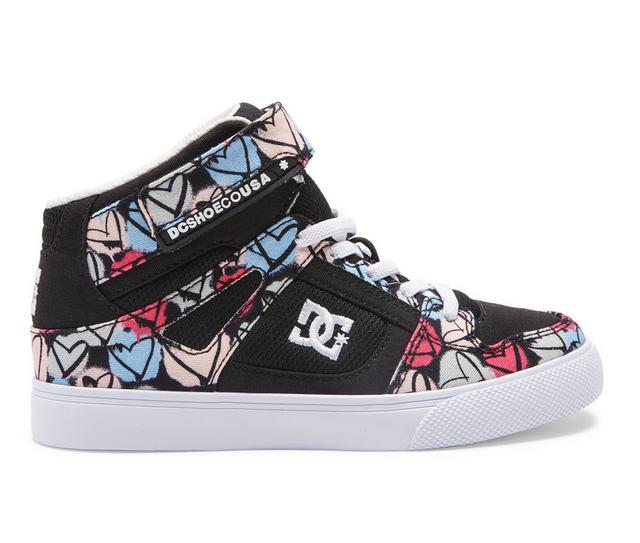 Girls' DC Pure High Top EV Print Sneakers in Black/Multi color