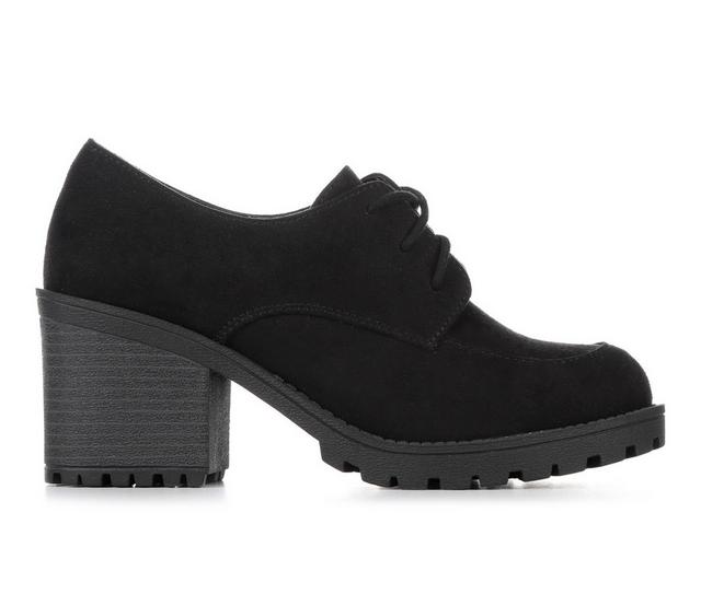Women's Unr8ed Keeper Heeled Oxfords in Black Micro color