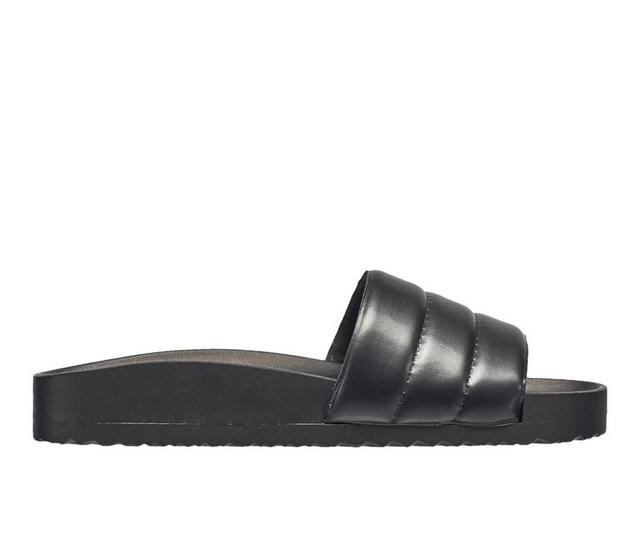 Women's French Connection Puffer Slide Sandals in Black color