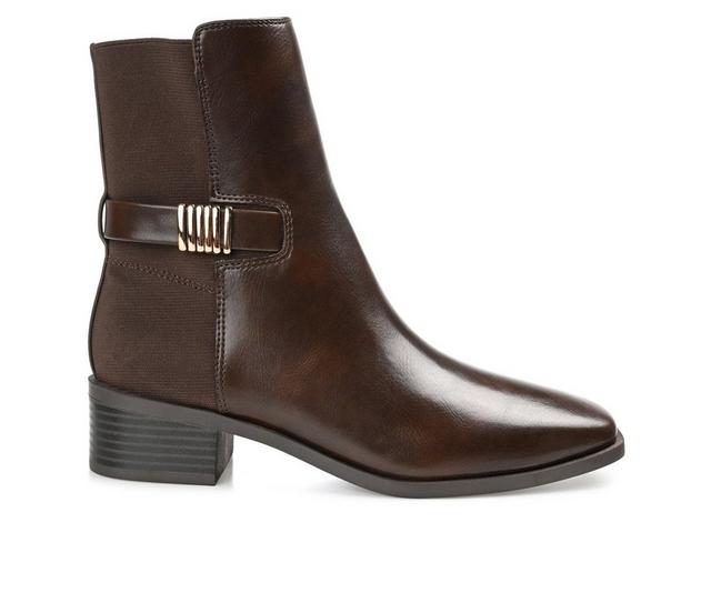 Women's Journee Collection Aubrie Booties in Brown color