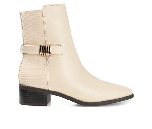 Women's Journee Collection Aubrie Booties in Off White color