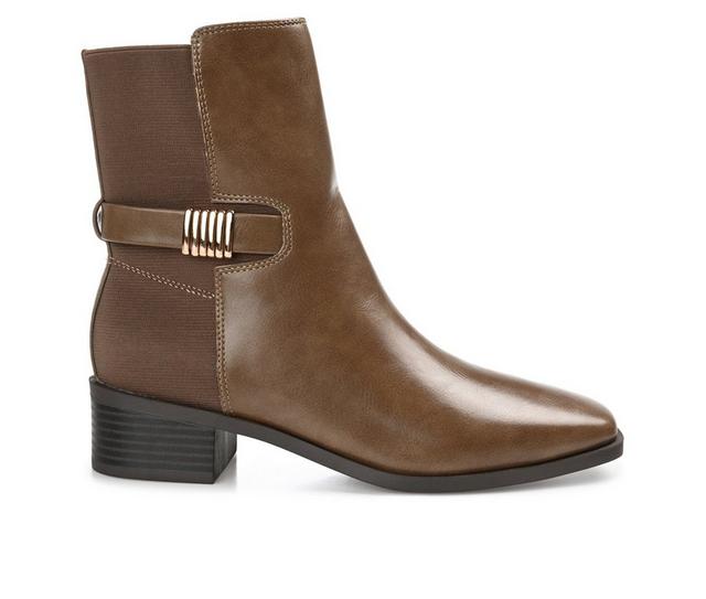 Women's Journee Collection Aubrie Booties in Taupe color