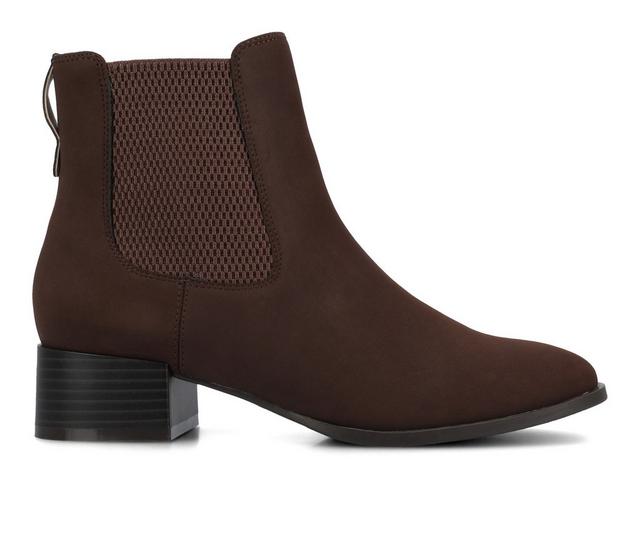 Women's Journee Collection Chayse Chelsea Booties in Chocolate/Nub color
