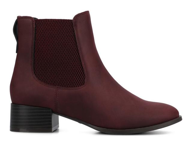 Women's Journee Collection Chayse Chelsea Booties in Oxblood/Nubuck color