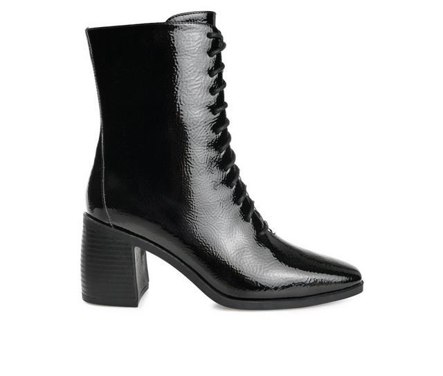 Women's Journee Collection Covva Heeled Combat Booties in Black color