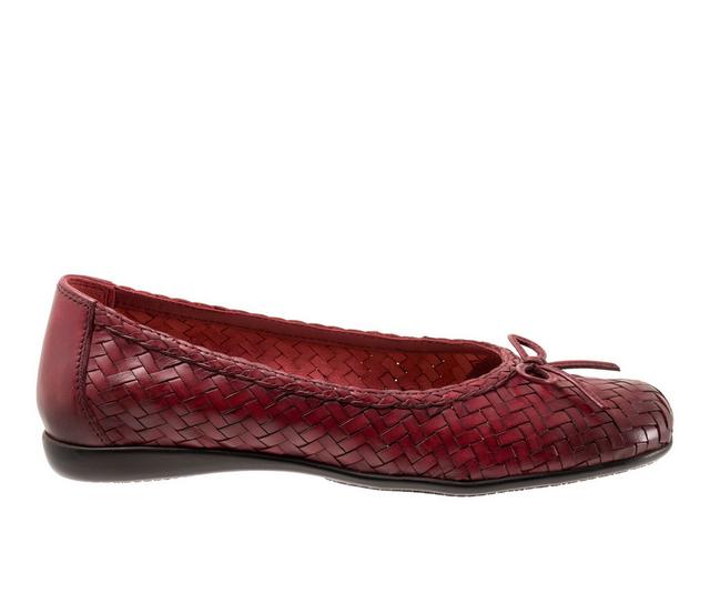 Women's Trotters Gillian Flats in Dark Red color