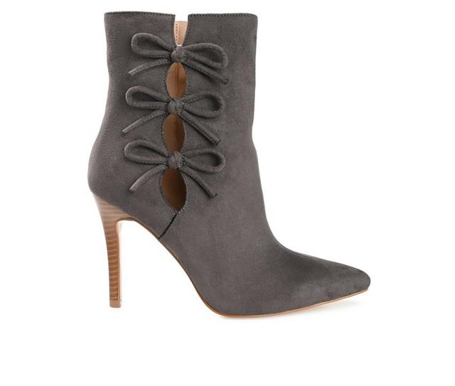 Women's Journee Collection Deandre Stiletto Booties in Grey color