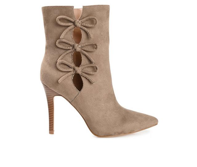 Women's Journee Collection Deandre Stiletto Booties in Taupe color