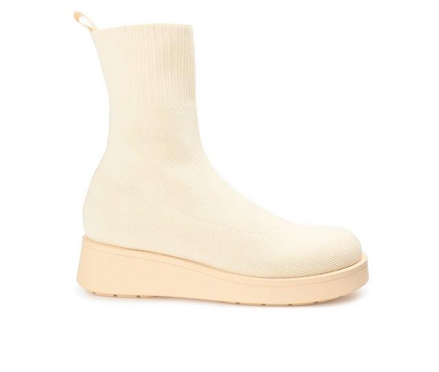 Women's Journee Collection Ebby Booties in Cream color