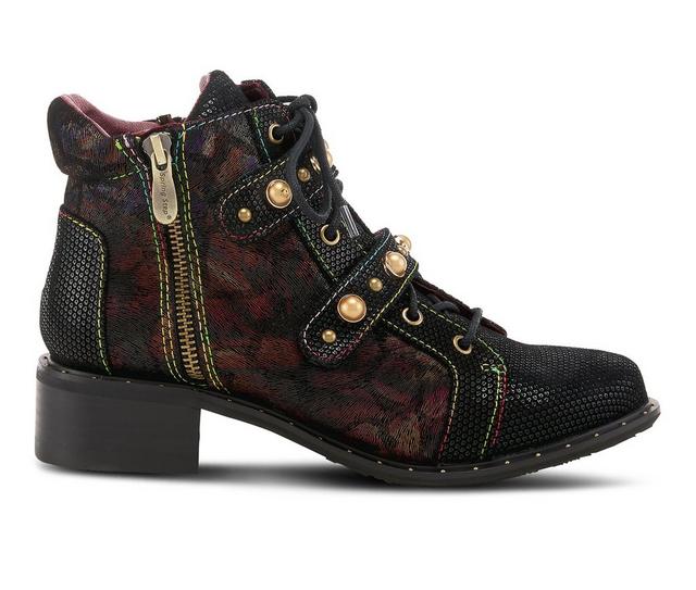 Women's L'Artiste Chrissy Combat Booties in Black Multi color