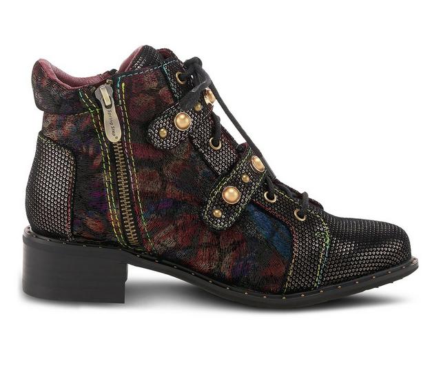 Women's L'Artiste Chrissy Combat Booties in Brown Multi color