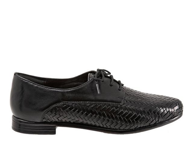 Women's Trotters Lizzie Herringbone Oxfords in Black color