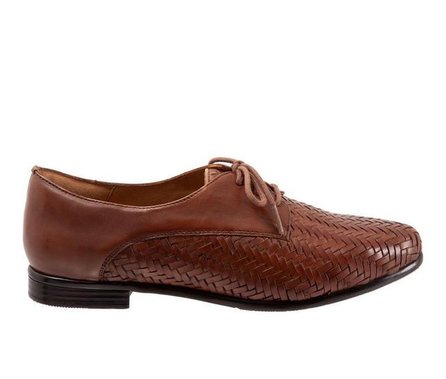 Women's Trotters Lizzie Herringbone Oxfords in Brown color