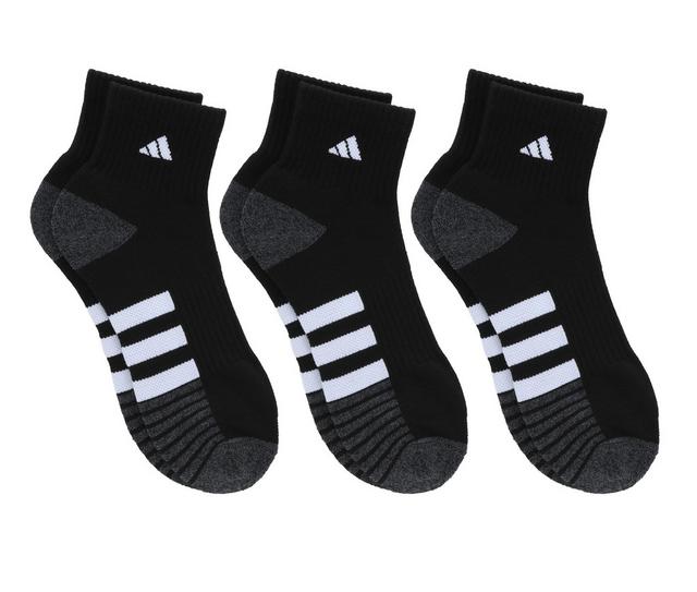 Adidas Men's 3P Cushion Quarter 3.0 Socks in Black/Grey/Wht color