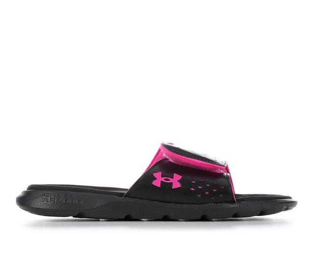 Women's Under Armour W Ignite 7 SL Sport Slides in Black/Black/Pnk color