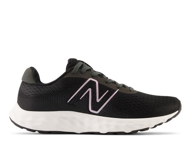 Women's New Balance W520V8 Running Shoes in Black/White color