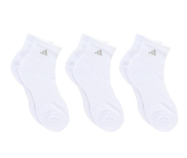 Adidas Women's 3P Cushion 3.0 Quarter Socks in Wmn White/Grey color