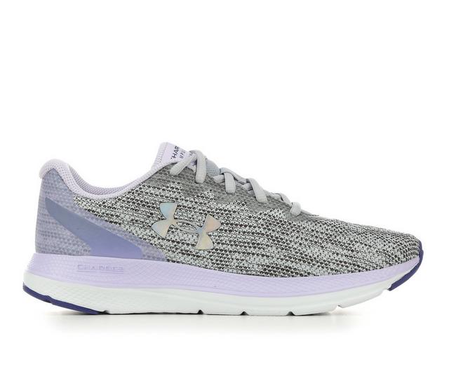 Women's Under Armour Charged Impulse 2 Knit + Running Shoes in Gray/Purpl/Blue color
