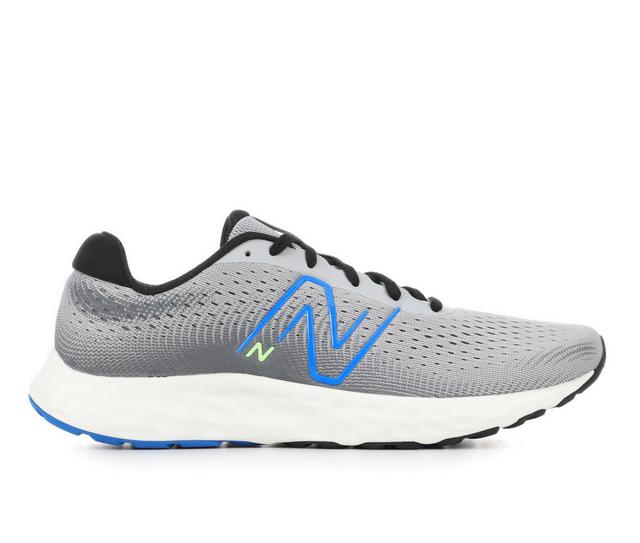 Men's New Balance M520v8 Running Shoes in Grey/Blue/Lime color